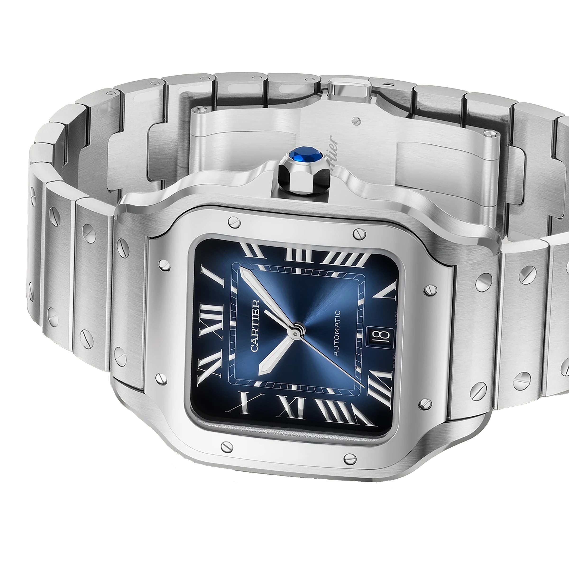 Santos de Cartier Large Model | 40mm, Steel, Blue Dial