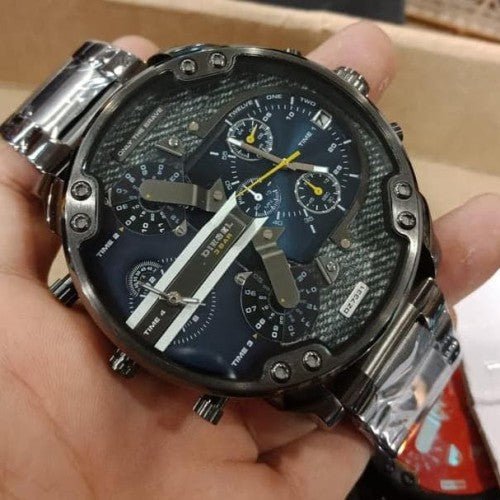 Diesel DZ7331 Big Daddy 2.0 Chronograph Men's Watch – Blue Dial & Grey Stainless Steel Strap