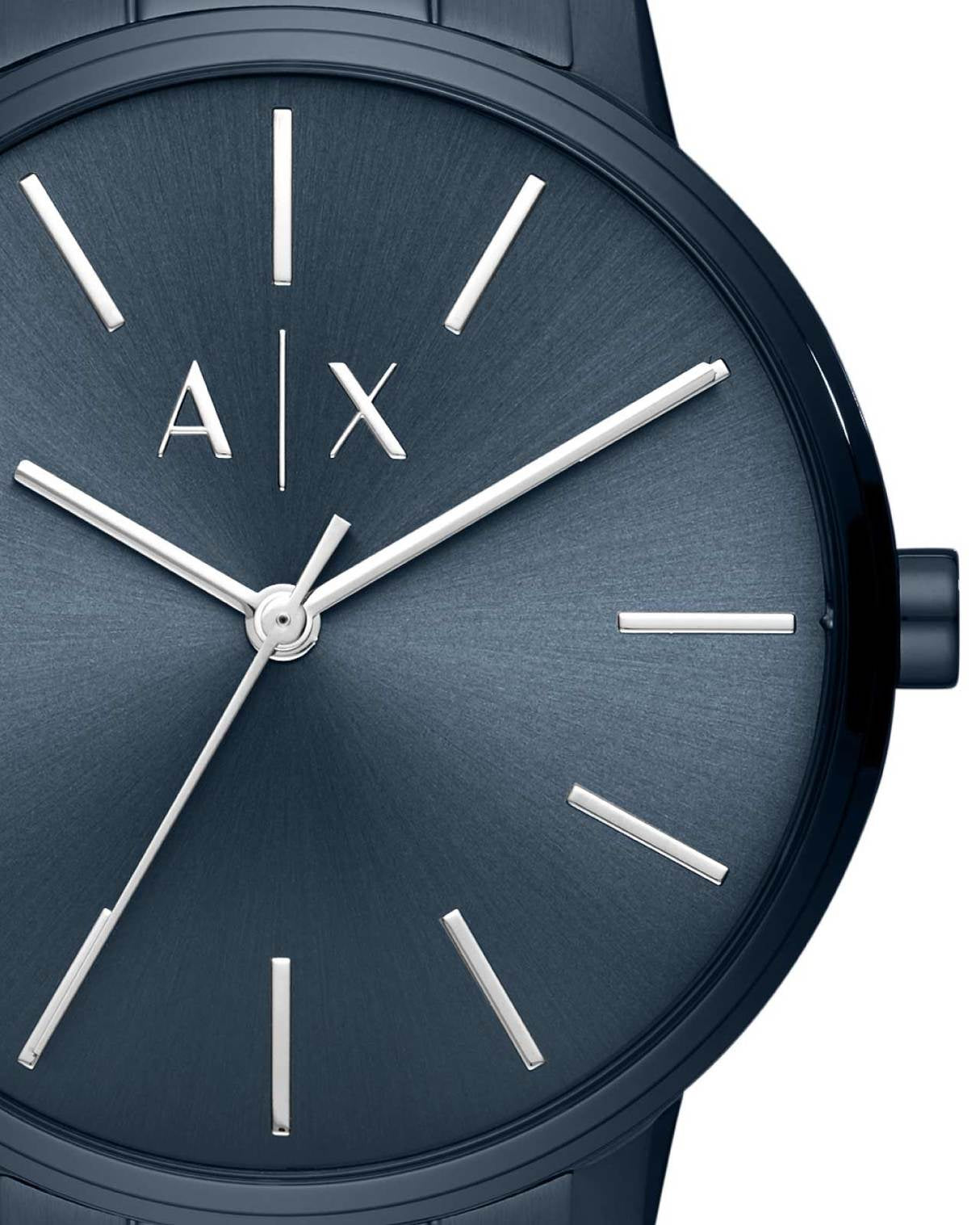 Armani Exchange Cayde AX2702 Men's Analog Watch – Blue Dial with Matching Blue Stainless Steel Strap