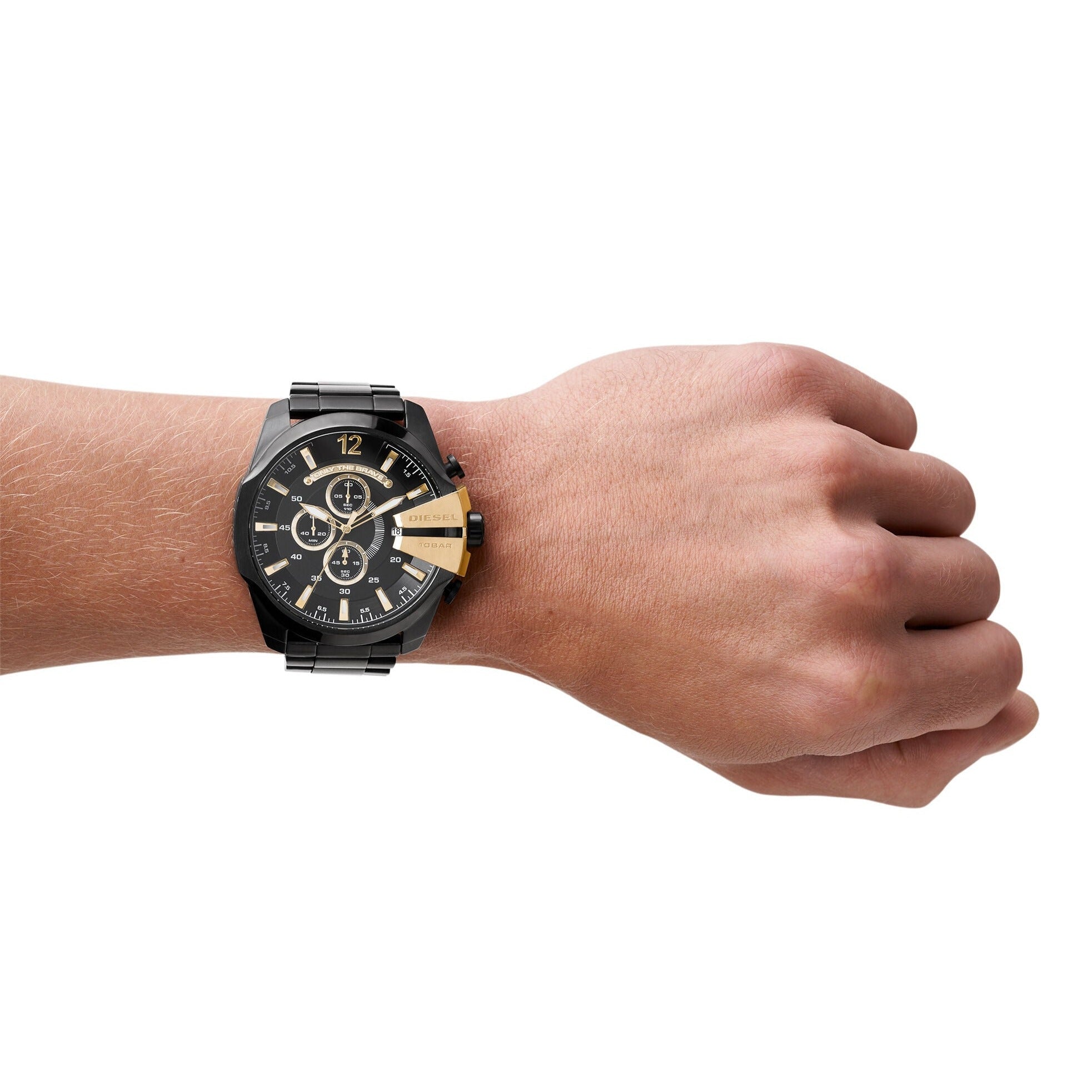 Diesel DZ4338 Mega Chief Chronograph Men's Watch – Black Dial & Black Stainless Steel Strap
