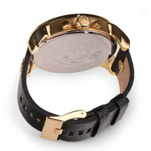 Diesel DZ7371 Mr. Daddy Chronograph Men's Watch – Black Dial & Black Leather Strap