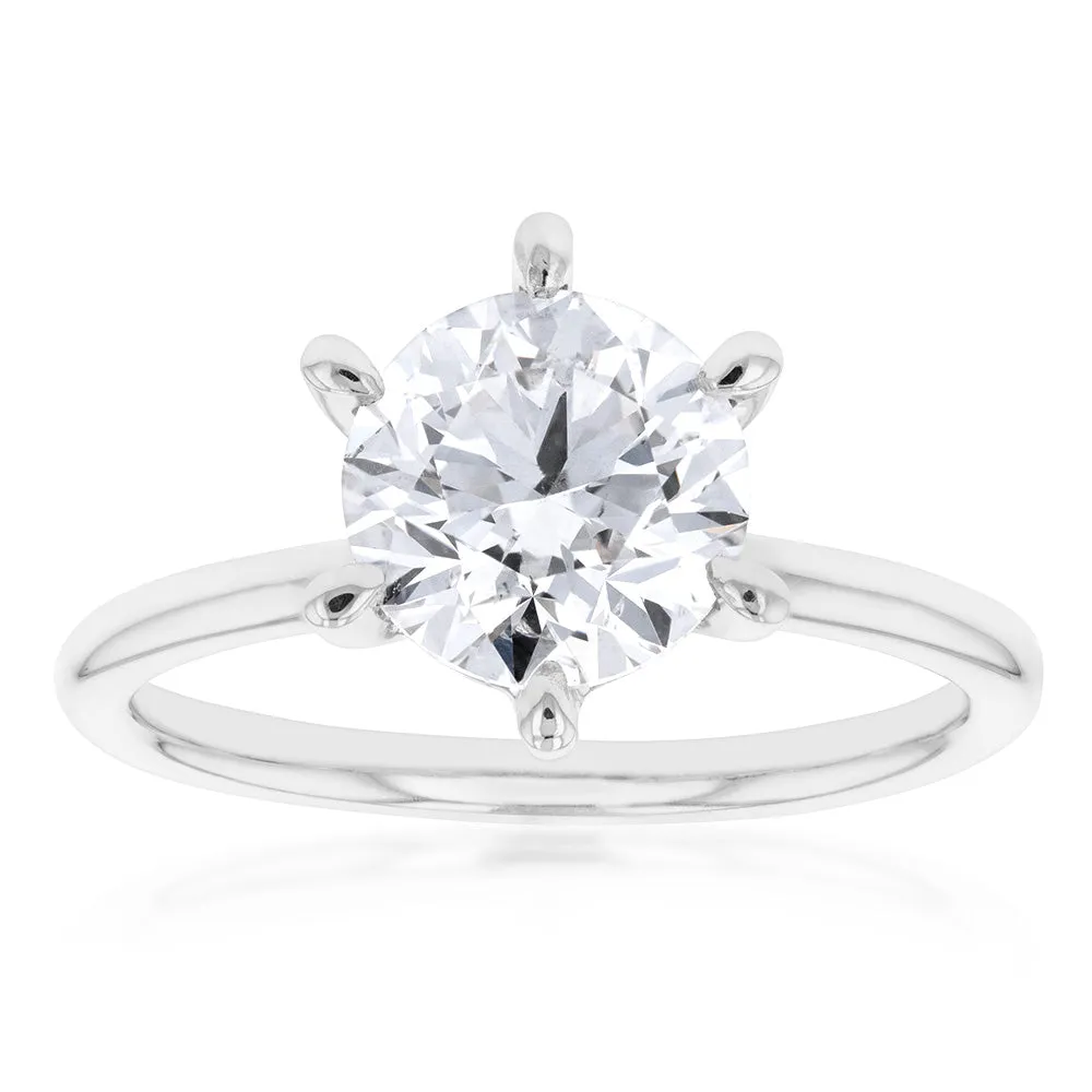18ct White Gold 2.00 Carat Brilliant cut GH SI Diamond Solitaire Ring