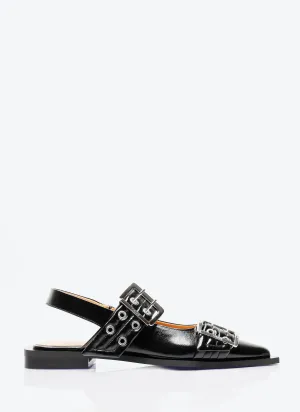 GANNI Feminine Buckle Ballerina Flats