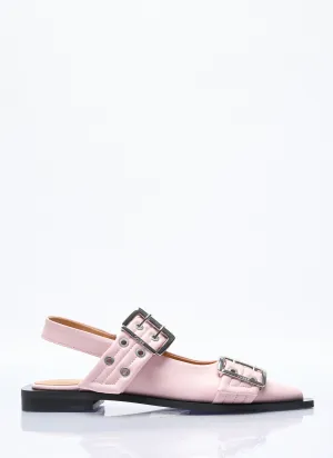 GANNI Feminine Buckle Ballerina Flats