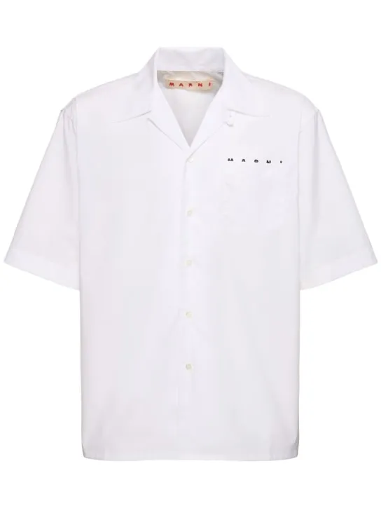 Marni   Logo cotton poplin boxy s/s shirt 