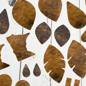 Medium Brindle Hair On Die Cut Earrings