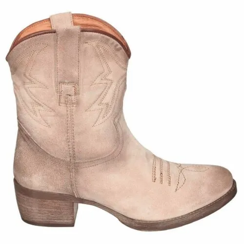 Short western boots beige