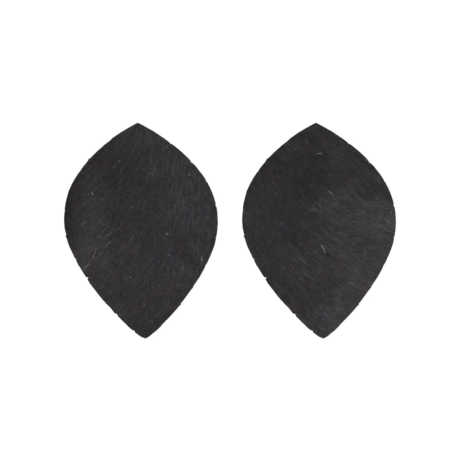 Solid Black Hair On Die Cut Earrings