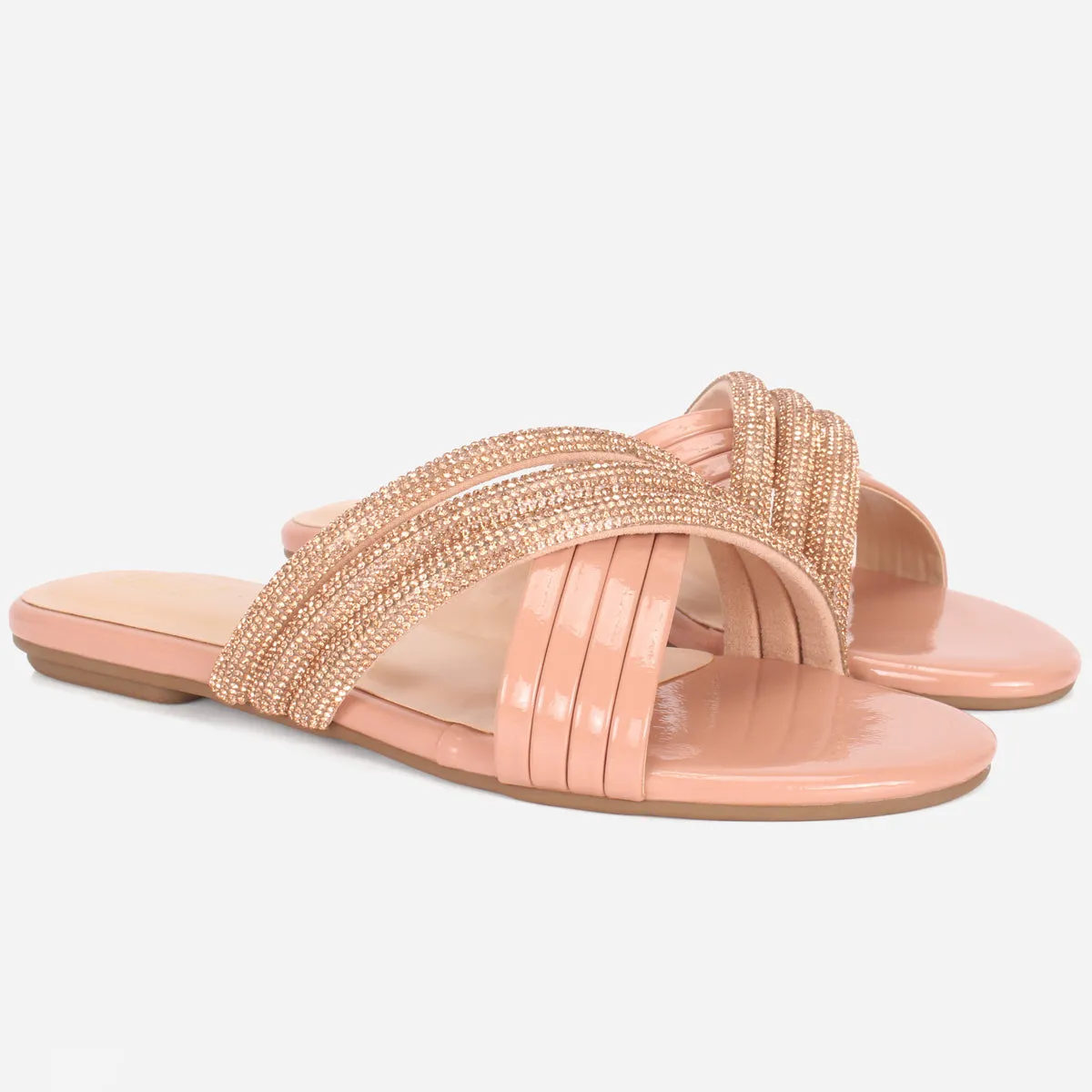 Women "DIANE" Decorated Flat Heel Slippers