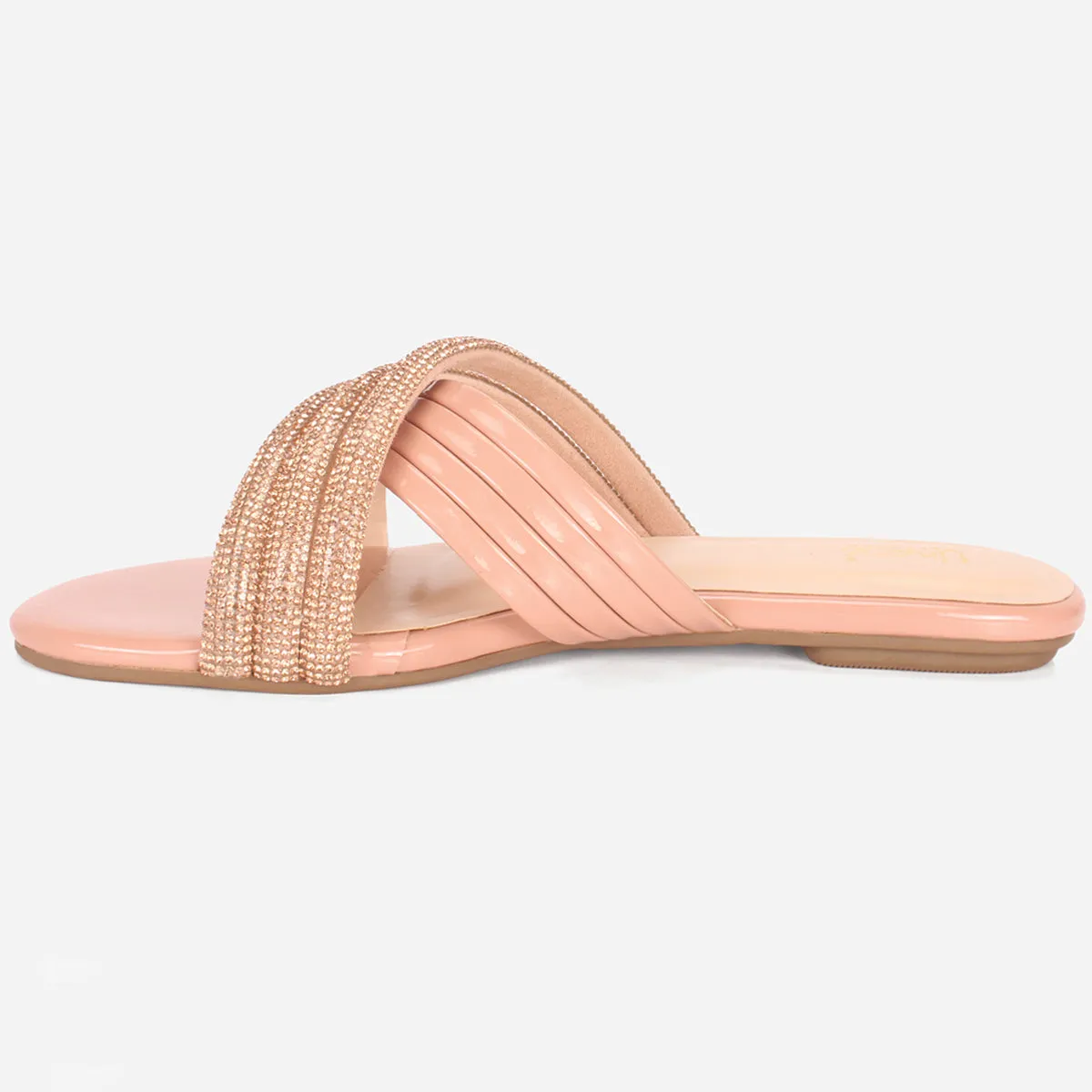 Women "DIANE" Decorated Flat Heel Slippers